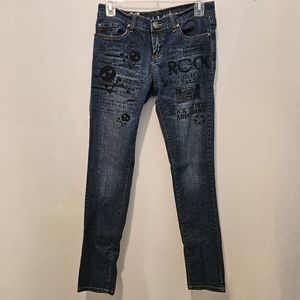 Abbey Dawn By Avril Lavigne Rock N Roll Graphic Designed Jeans